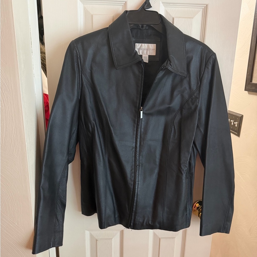 Worthington Women's Black Genuine Leather Jacket